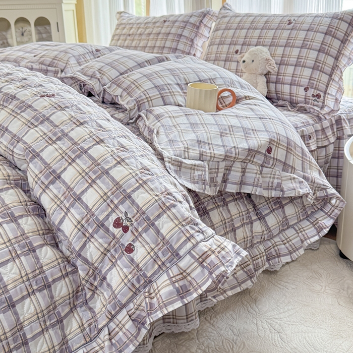 91家纺网 家纺一手货源 找家纺 （总）爱妮玖玖 2026新款小蕾丝全棉纯棉印花夹棉单被套被套单件单品被套