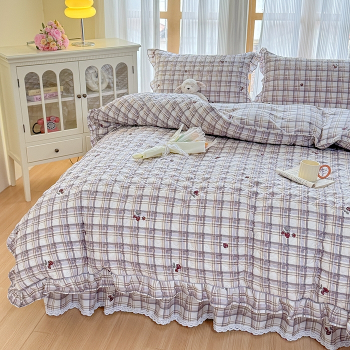 91家纺网 家纺一手货源 找家纺 （总）爱妮玖玖 2026新款小蕾丝全棉纯棉印花夹棉单被套被套单件单品被套