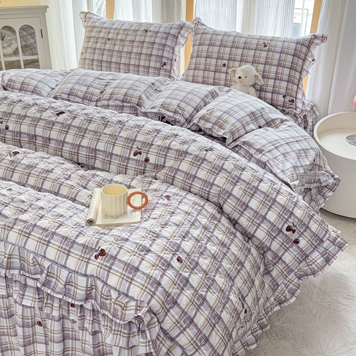 91家纺网 家纺一手货源 找家纺 （总）爱妮玖玖 2026新款小蕾丝全棉纯棉印花夹棉单被套被套单件单品被套