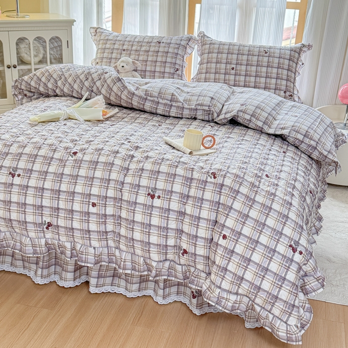 91家纺网 家纺一手货源 找家纺 （总）爱妮玖玖 2026新款小蕾丝全棉纯棉印花夹棉单被套被套单件单品被套