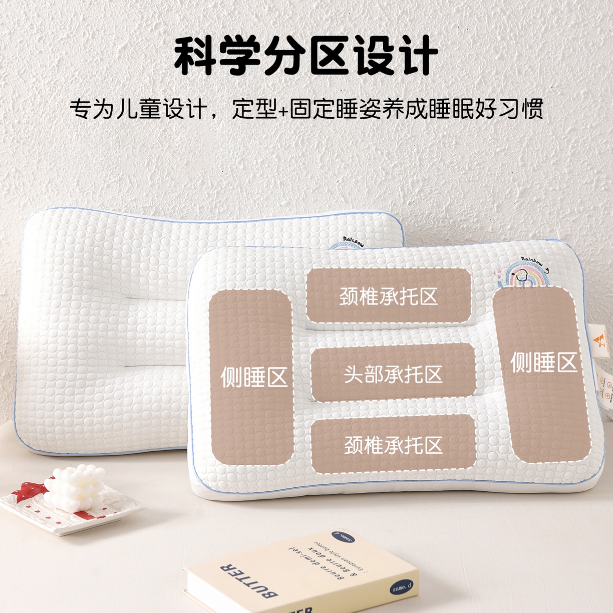 91家纺网 家纺一手货源 找家纺 （总）芯宜佳 2026新款枕芯A类针织按摩卡通刺绣儿童枕头学生宿舍专用护颈枕芯