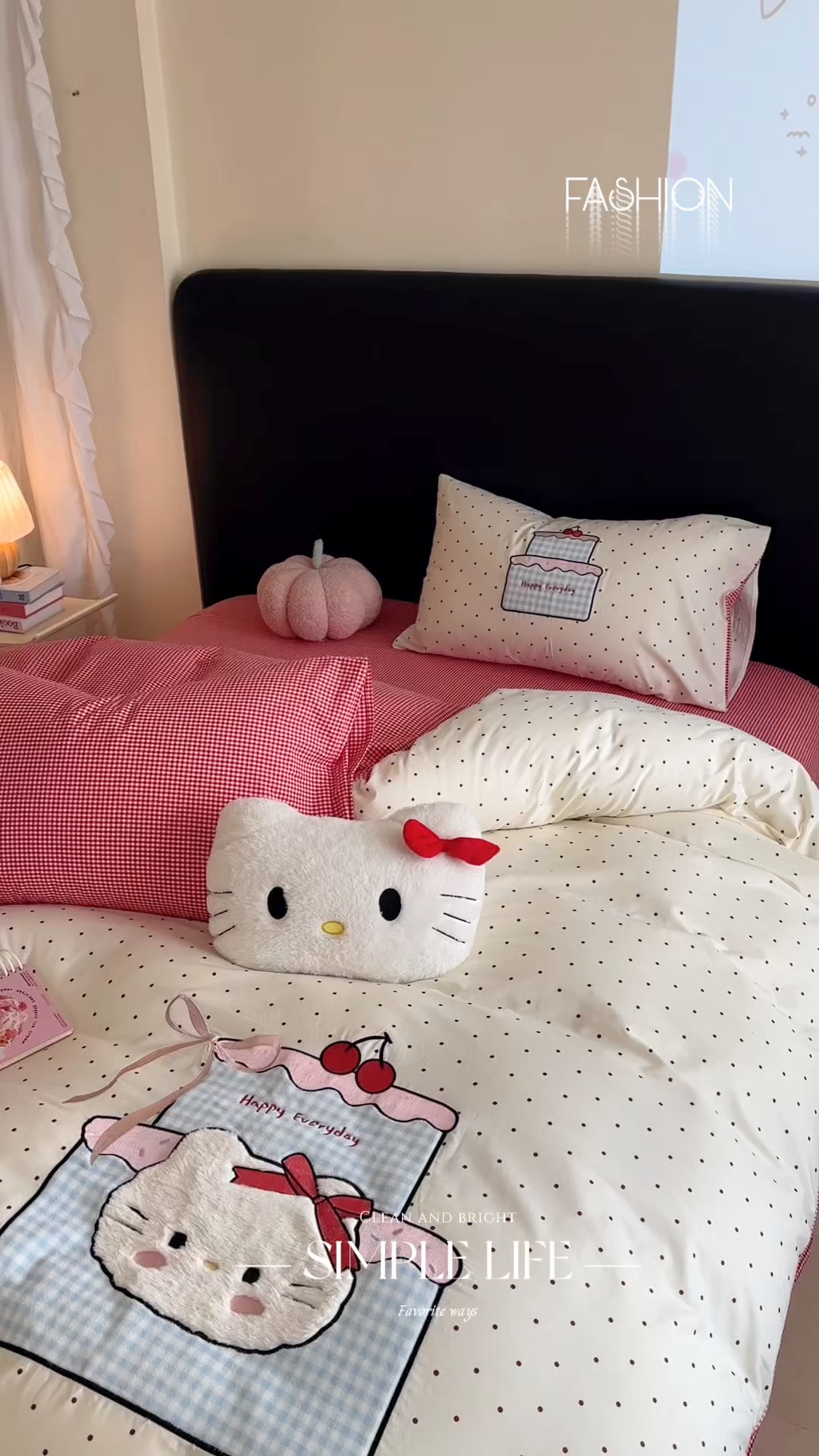 91家纺网 家纺一手货源 找家纺 暖生活 2026新款全棉色织贴布绣四件套 KT蛋糕