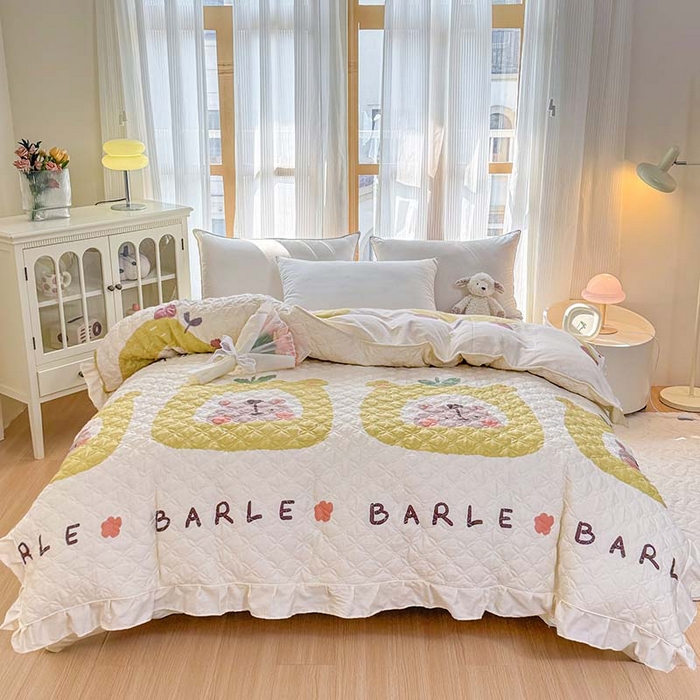 91家纺网 家纺一手货源 找家纺 （总）爱妮玖玖 2026新款小蕾丝全棉纯棉印花夹棉单被套被套单件单品被套