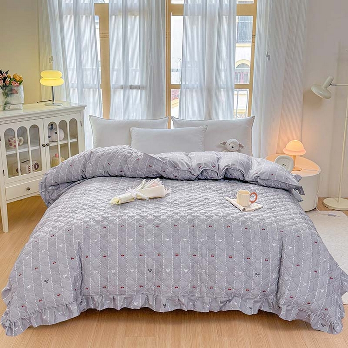 91家纺网 家纺一手货源 找家纺 （总）爱妮玖玖 2026新款小蕾丝全棉纯棉印花夹棉单被套被套单件单品被套