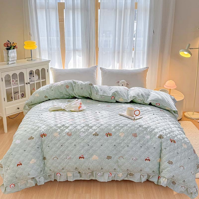 91家纺网 家纺一手货源 找家纺 （总）爱妮玖玖 2026新款小蕾丝全棉纯棉印花夹棉单被套被套单件单品被套