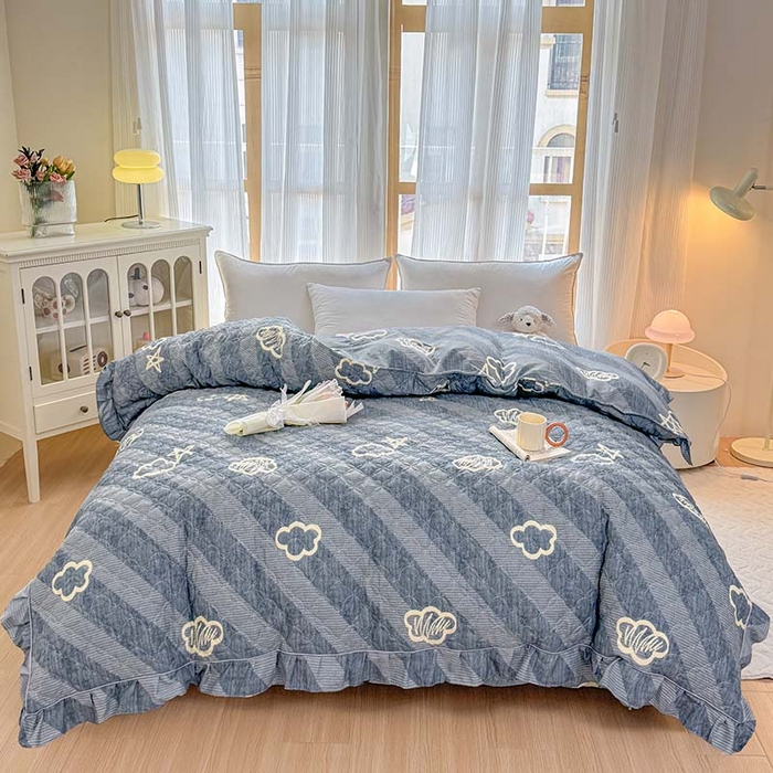 91家纺网 家纺一手货源 找家纺 （总）爱妮玖玖 2026新款小蕾丝全棉纯棉印花夹棉单被套被套单件单品被套