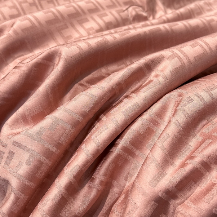 91家纺网 家纺一手货源 找家纺 慕晨 2026新款莱赛尔提花四件套高级简奢款天丝夏被四件套直播热款 米娜