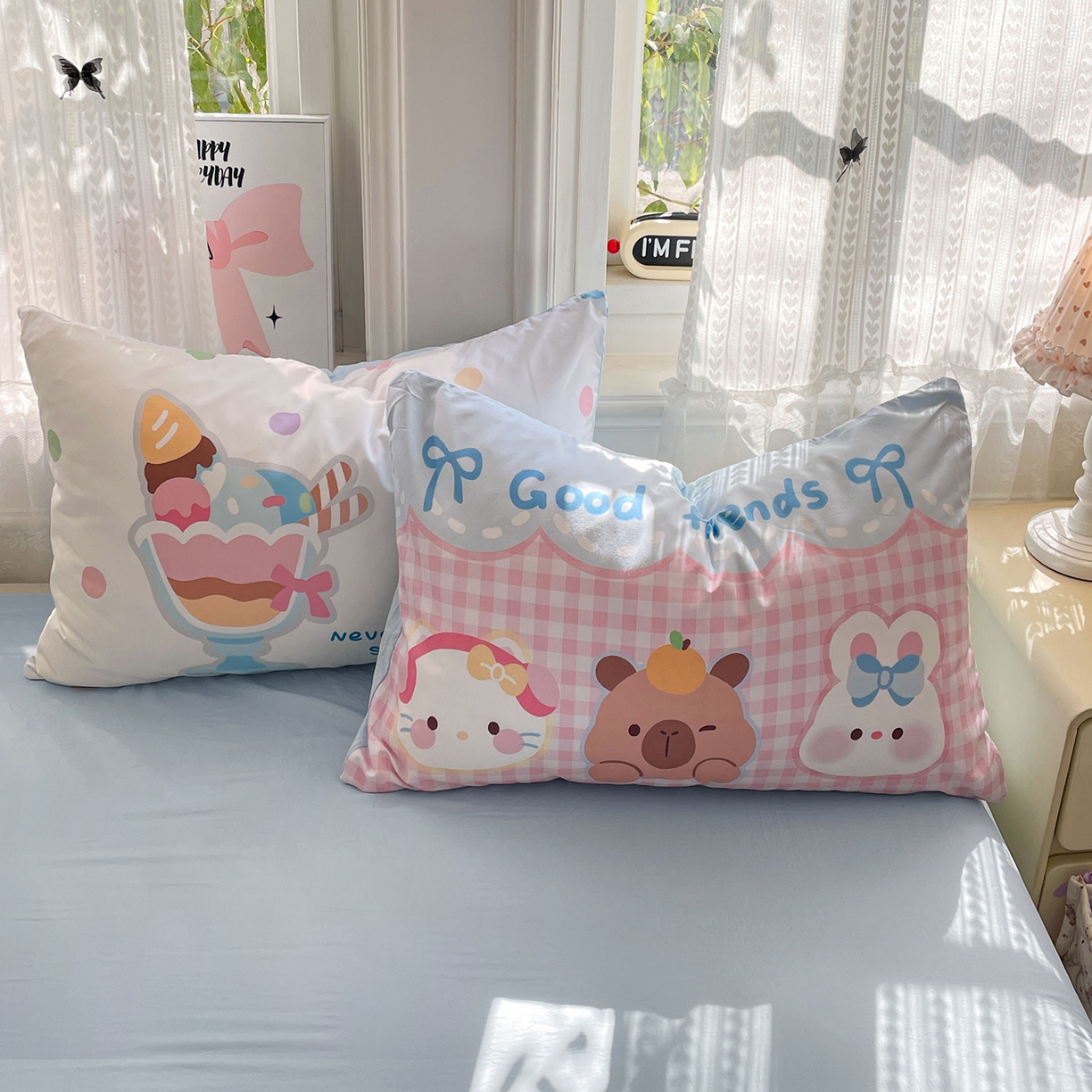 91家纺网 家纺一手货源 找家纺 康纳利 2026新款加厚水洗云朵棉大版毛巾绣夏凉被空调被印花卡通夏被四件套 蛋糕碰碰会