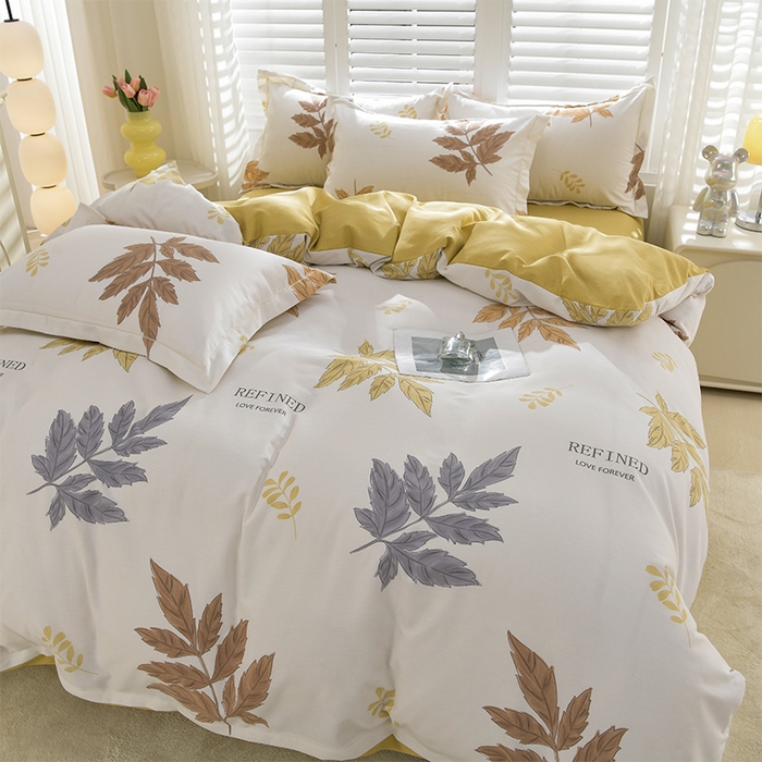 91家纺网 家纺一手货源 找家纺 董成龙 2026新款直播爆款加厚全棉活性磨毛四件套纯棉三件套 声声蔓-咖