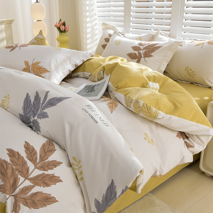 91家纺网 家纺一手货源 找家纺 董成龙 2026新款直播爆款加厚全棉活性磨毛四件套纯棉三件套 声声蔓-咖