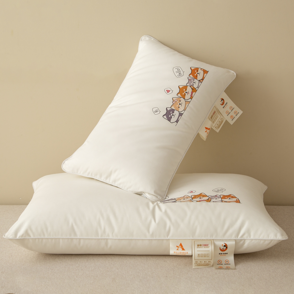 91家纺网 家纺一手货源 找家纺 （总）芯宜佳 2026新款枕芯A类全棉按摩卡通儿童枕头学生宿舍专用护颈枕芯