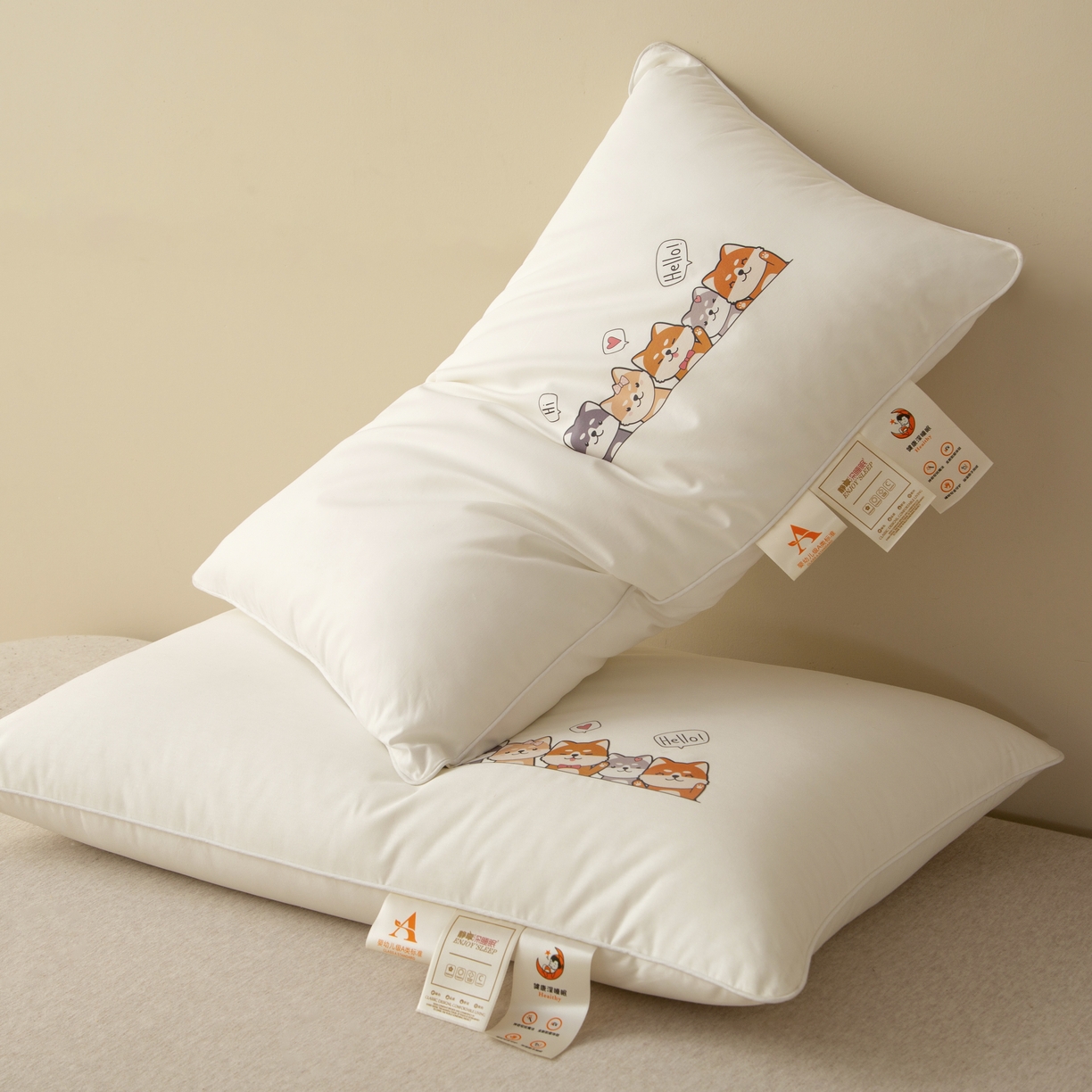 91家纺网 家纺一手货源 找家纺 （总）芯宜佳 2026新款枕芯A类全棉按摩卡通儿童枕头学生宿舍专用护颈枕芯