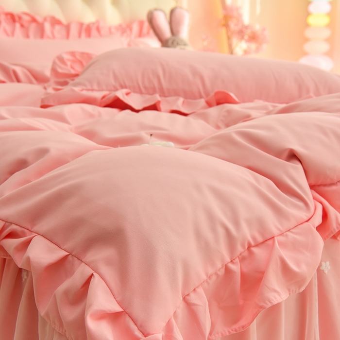 91家纺网 家纺一手货源 找家纺 （总）迪梦姿家纺 2025新款公主风高克重洛卡棉四件套