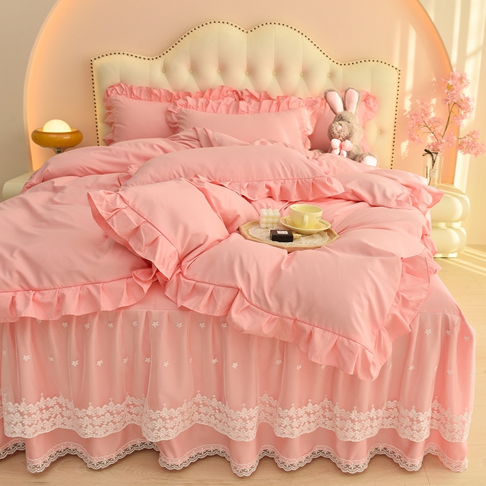 91家纺网 家纺一手货源 找家纺 （总）迪梦姿家纺 2025新款公主风高克重洛卡棉四件套