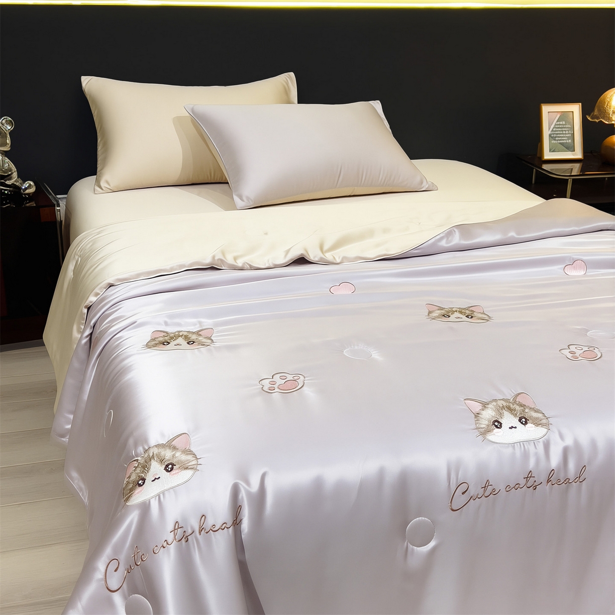 91家纺网 家纺一手货源 找家纺 （总）兄弟坊 2026新款水洗冰丝刺绣夏被夏凉被夏被四件套