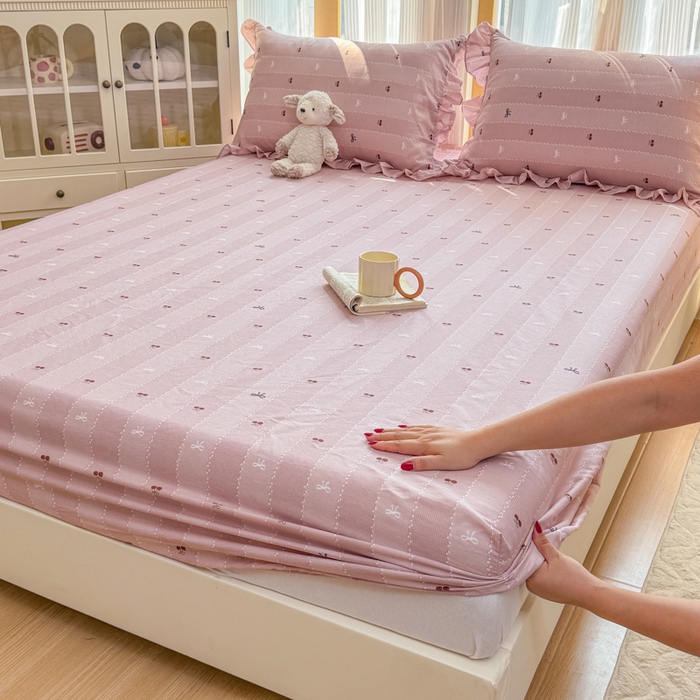 91家纺网 家纺一手货源 找家纺 （总）爱妮玖玖 2026新款小蕾丝单层单床笠床笠单件单品床笠