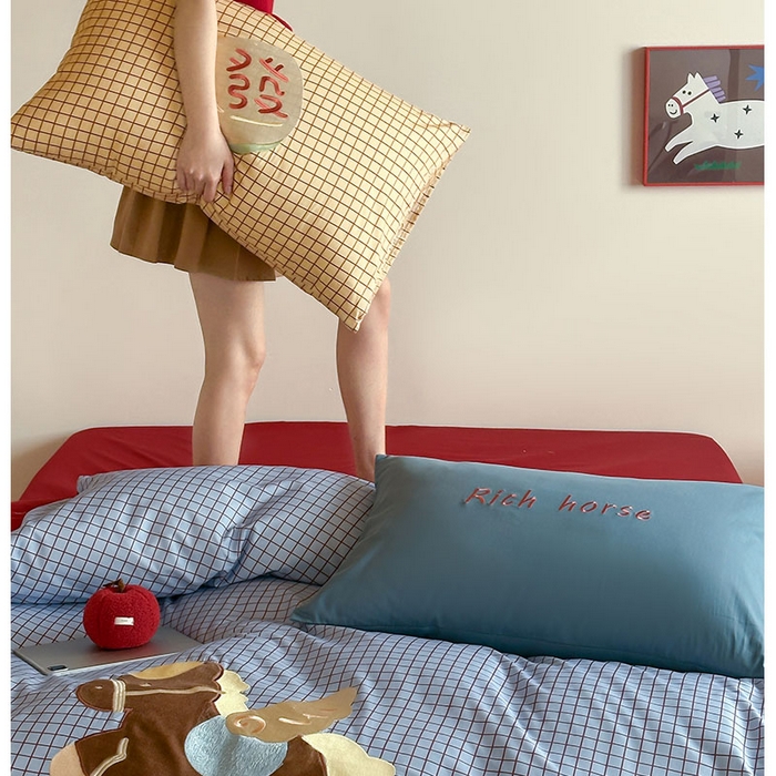 91家纺网 家纺一手货源 找家纺 （总）桃子家居 2026新款A类纯棉全棉元气小马贴布绣高端刺绣工艺四件套系列