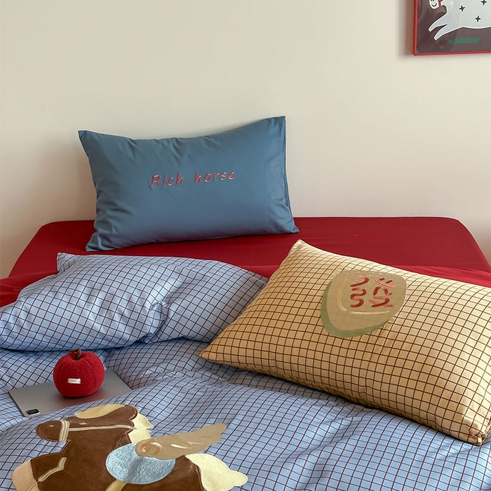 91家纺网 家纺一手货源 找家纺 （总）桃子家居 2026新款A类纯棉全棉元气小马贴布绣高端刺绣工艺四件套系列