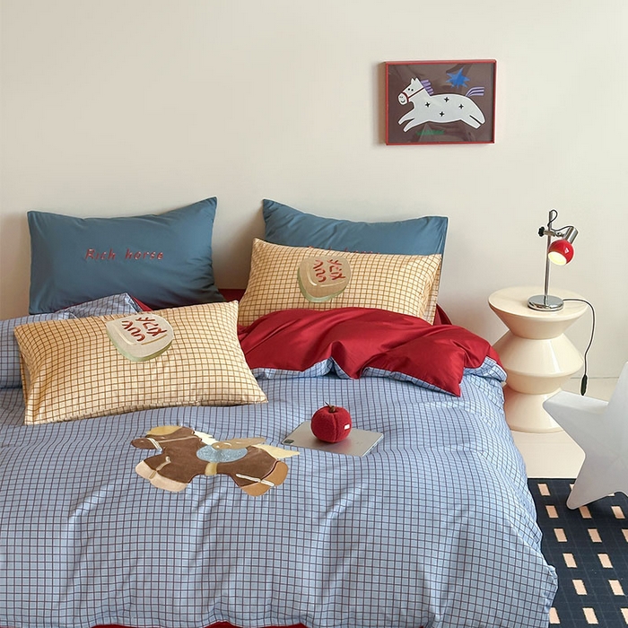 91家纺网 家纺一手货源 找家纺 （总）桃子家居 2026新款A类纯棉全棉元气小马贴布绣高端刺绣工艺四件套系列