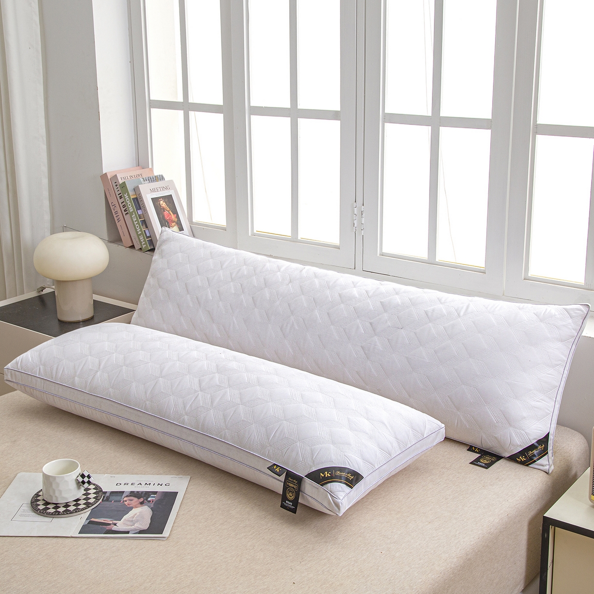 91家纺网 家纺一手货源 找家纺 （总）芯宜佳 2026新款枕芯多线格菱形长枕双人枕芯酒店情侣枕家用亲子枕头