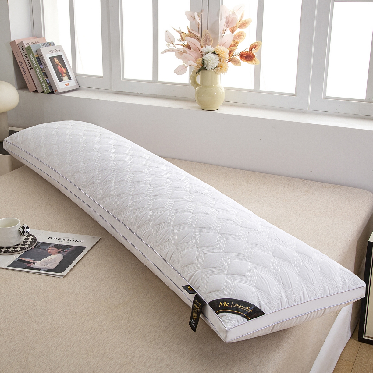 91家纺网 家纺一手货源 找家纺 （总）芯宜佳 2026新款枕芯多线格菱形长枕双人枕芯酒店情侣枕家用亲子枕头