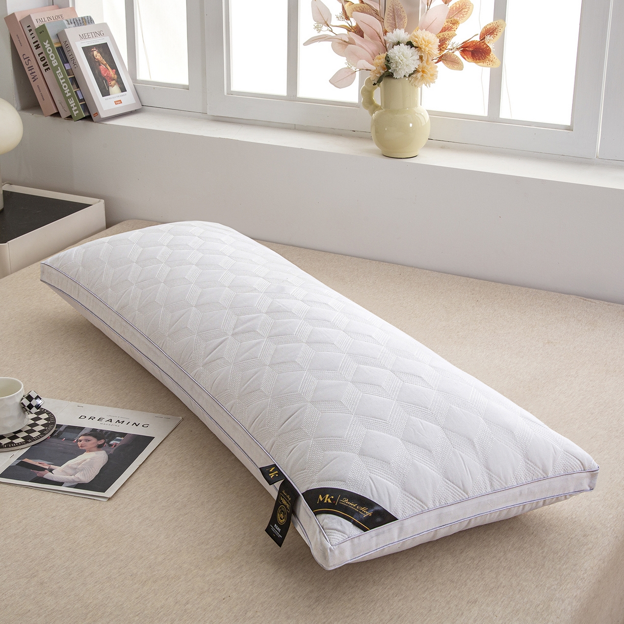 91家纺网 家纺一手货源 找家纺 （总）芯宜佳 2026新款枕芯多线格菱形长枕双人枕芯酒店情侣枕家用亲子枕头