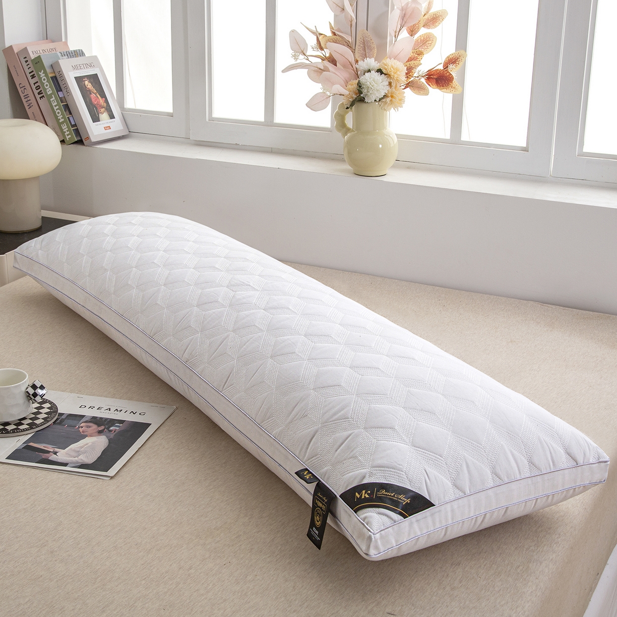 91家纺网 家纺一手货源 找家纺 （总）芯宜佳 2026新款枕芯多线格菱形长枕双人枕芯酒店情侣枕家用亲子枕头