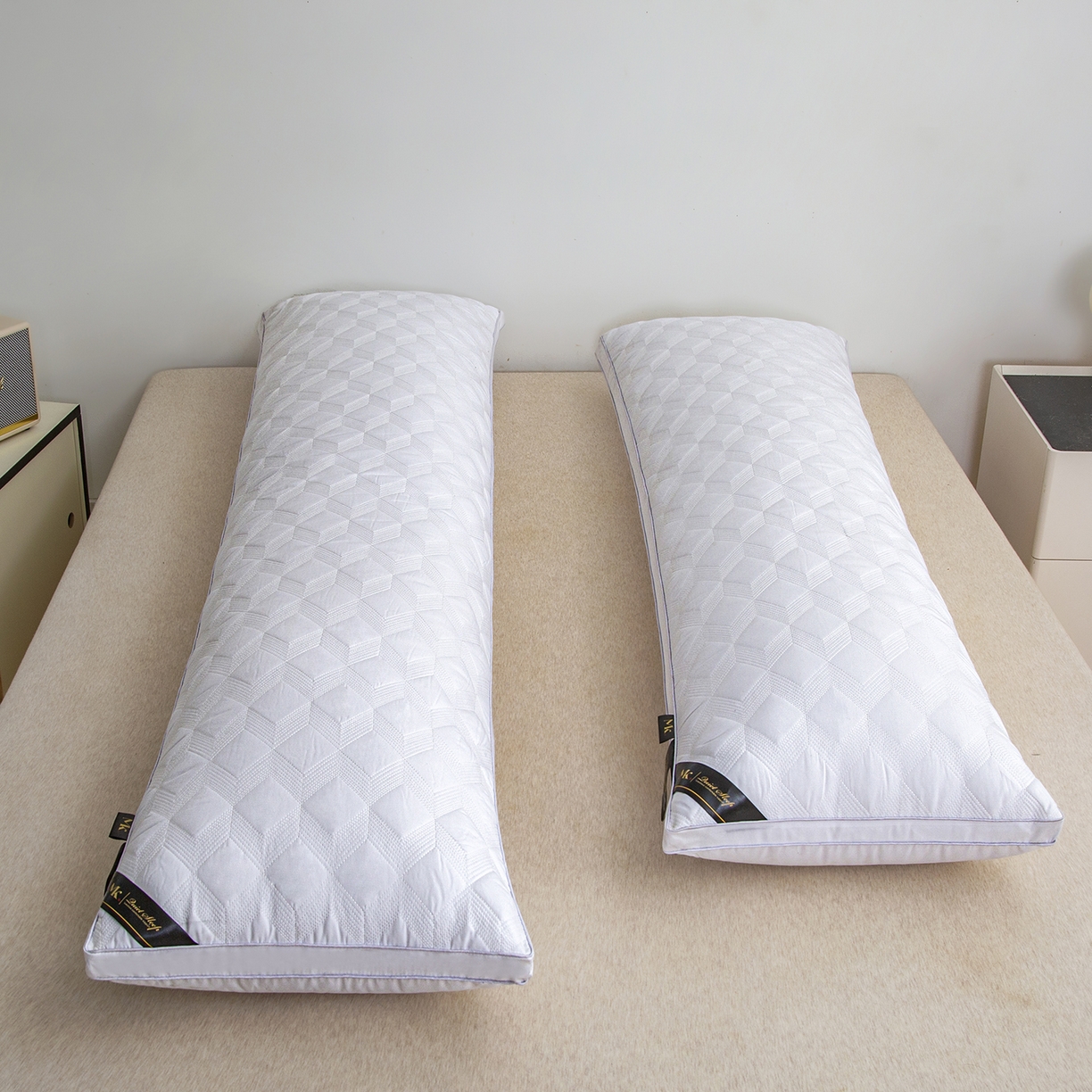 91家纺网 家纺一手货源 找家纺 （总）芯宜佳 2026新款枕芯多线格菱形长枕双人枕芯酒店情侣枕家用亲子枕头