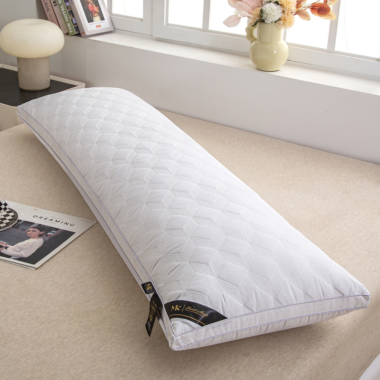 91家纺网 家纺一手货源 找家纺 （总）芯宜佳 2026新款枕芯多线格菱形长枕双人枕芯酒店情侣枕家用亲子枕头