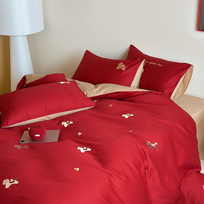 91家纺网 家纺一手货源 找家纺 桃子家居 2026新款A类纯棉全棉元气小马贴布绣高端刺绣工艺四件套系列 棉贴布绣-马上有钱