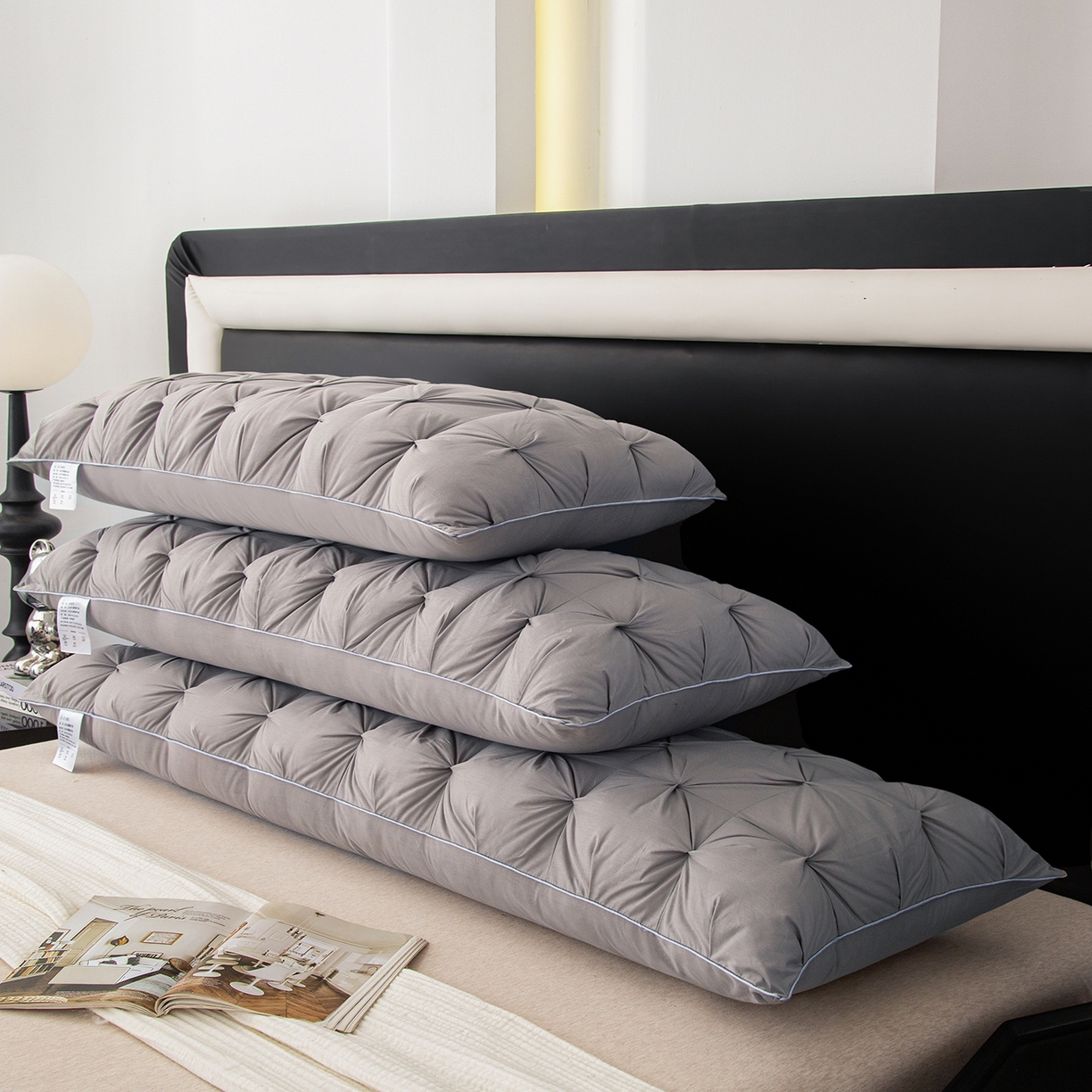 91家纺网 家纺一手货源 找家纺 （总）芯宜佳 2026新款枕芯纽花长枕双人枕芯酒店情侣枕家用亲子枕头