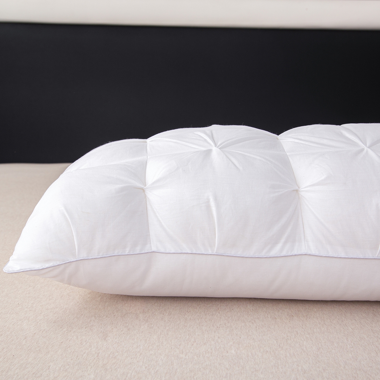 91家纺网 家纺一手货源 找家纺 芯宜佳 2026新款枕芯纽花长枕双人枕芯酒店情侣枕家用亲子枕头 纽花-白