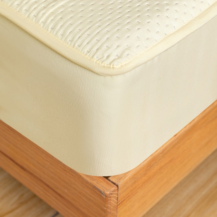 91家纺网 家纺一手货源 找家纺 宇淳国际 2026新款小竺棉超声波床笠三件套外贸跨境电商亚马逊速卖通欧美特殊尺寸可定制 奶黄-小竺棉夹棉床笠