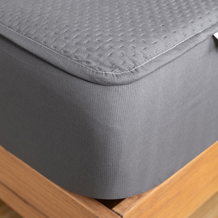 91家纺网 家纺一手货源 找家纺 宇淳国际 2026新款小竺棉超声波床笠三件套外贸跨境电商亚马逊速卖通欧美特殊尺寸可定制 深灰-小竺棉夹棉床笠