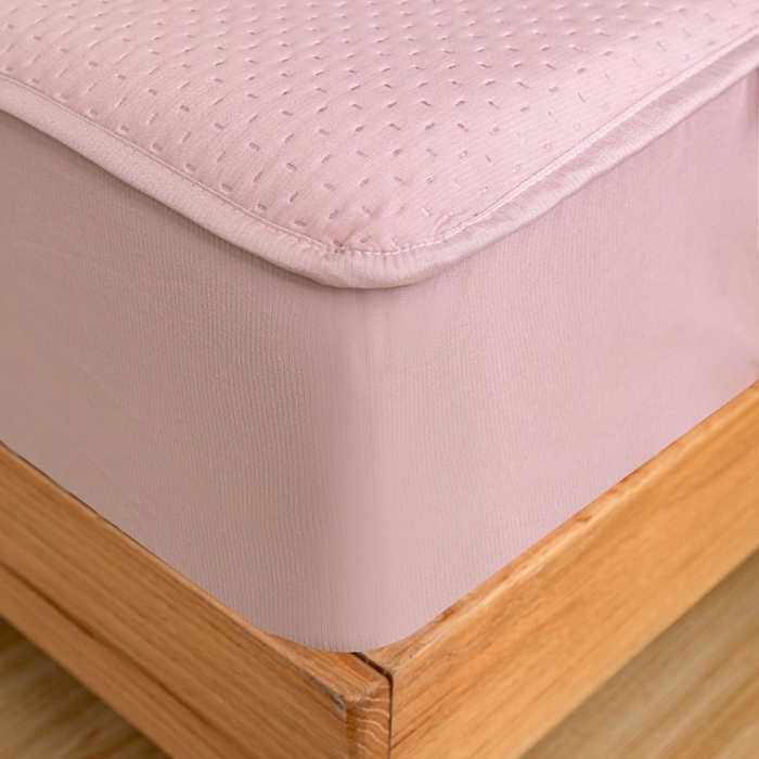 91家纺网 家纺一手货源 找家纺 宇淳国际 2026新款小竺棉超声波床笠三件套外贸跨境电商亚马逊速卖通欧美特殊尺寸可定制 浅粉-小竺棉夹棉床笠