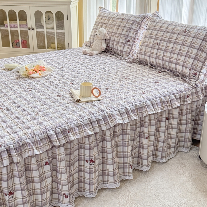 （总）爱妮玖玖 2026新款小蕾丝夹棉单床裙床裙单件单品床裙