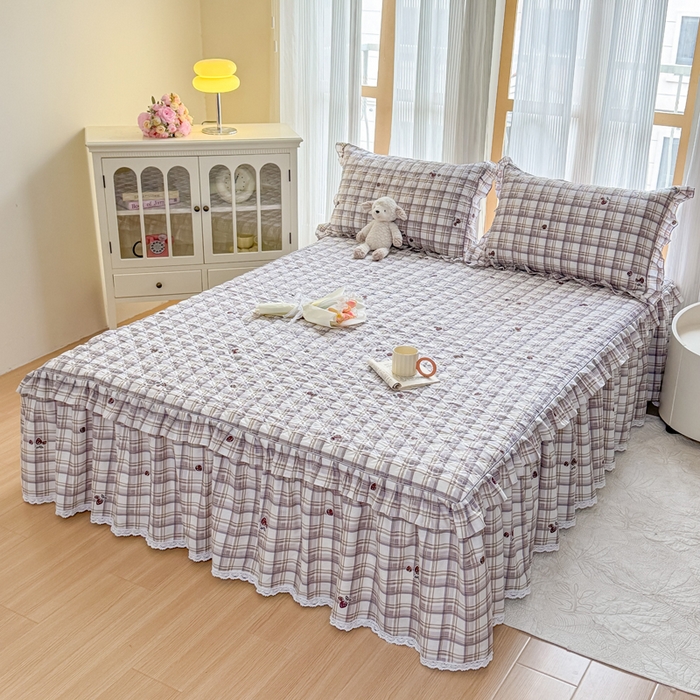 91家纺网 家纺一手货源 找家纺 （总）爱妮玖玖 2026新款小蕾丝夹棉单床裙床裙单件单品床裙