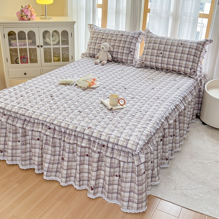 91家纺网 家纺一手货源 找家纺 （总）爱妮玖玖 2026新款小蕾丝夹棉单床裙床裙单件单品床裙