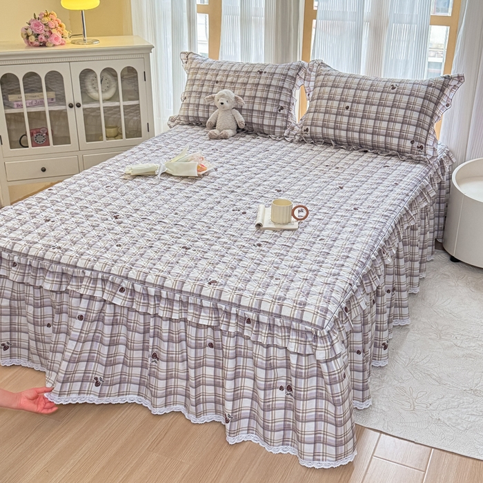 91家纺网 家纺一手货源 找家纺 （总）爱妮玖玖 2026新款小蕾丝夹棉单床裙床裙单件单品床裙