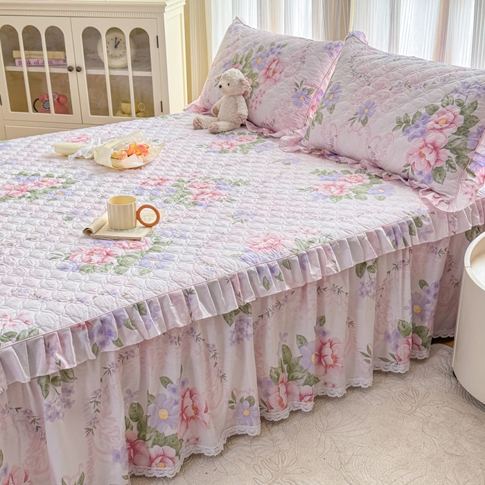 91家纺网 家纺一手货源 找家纺 （总）爱妮玖玖 2026新款小蕾丝夹棉单床裙床裙单件单品床裙