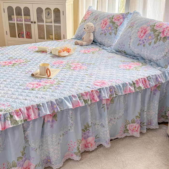 91家纺网 家纺一手货源 找家纺 （总）爱妮玖玖 2026新款小蕾丝夹棉单床裙床裙单件单品床裙