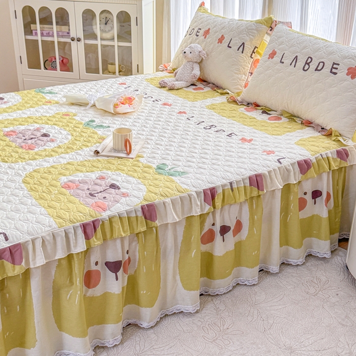 91家纺网 家纺一手货源 找家纺 （总）爱妮玖玖 2026新款小蕾丝夹棉单床裙床裙单件单品床裙