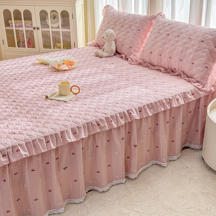 91家纺网 家纺一手货源 找家纺 （总）爱妮玖玖 2026新款小蕾丝夹棉单床裙床裙单件单品床裙