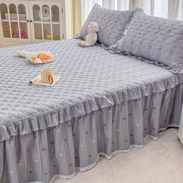 91家纺网 家纺一手货源 找家纺 （总）爱妮玖玖 2026新款小蕾丝夹棉单床裙床裙单件单品床裙