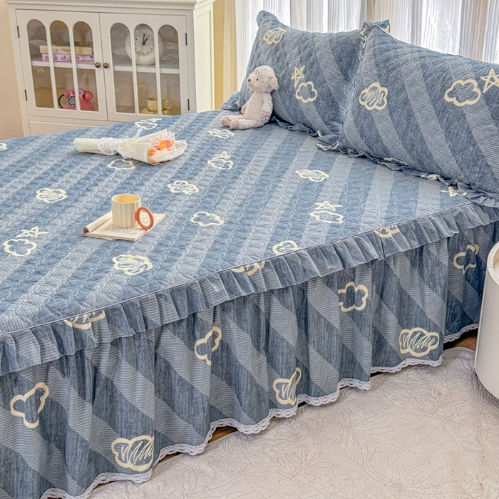 91家纺网 家纺一手货源 找家纺 （总）爱妮玖玖 2026新款小蕾丝夹棉单床裙床裙单件单品床裙