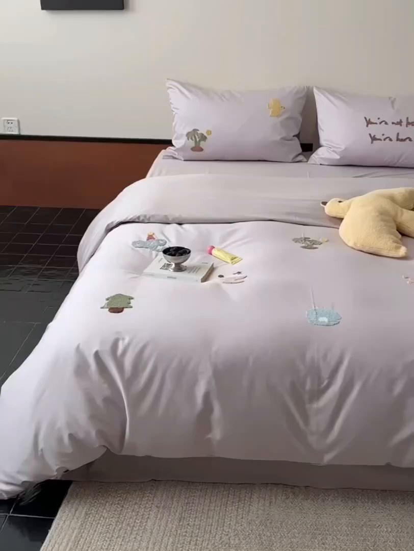 91家纺网 家纺一手货源 找家纺 （总）鹿班家居 2026春季新品100S长绒棉毛巾绣系列四件套-海风絮语 （标准会员-20元）