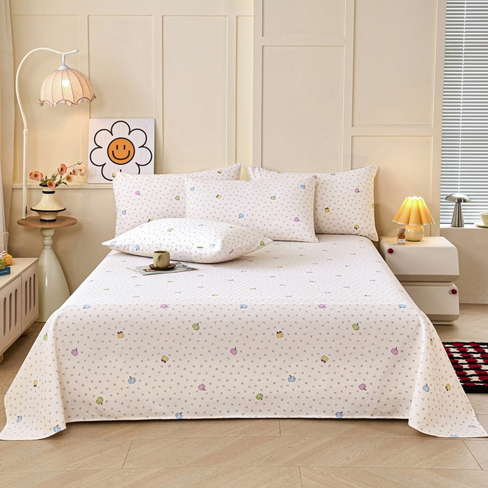 91家纺网 家纺一手货源 找家纺 义博家纺 2026新款原棉老粗布单床单 南瓜恋