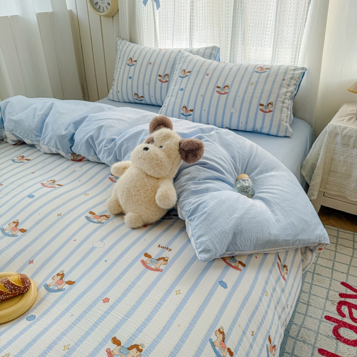 91家纺网 家纺一手货源 找家纺 （总）温眠家纺 2026新款云感针织提花双层纱四件套