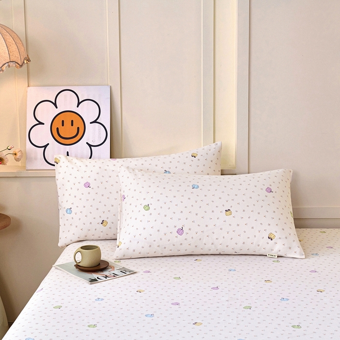 91家纺网 家纺一手货源 找家纺 义博家纺 2026新款原棉老粗布单床单 南瓜恋