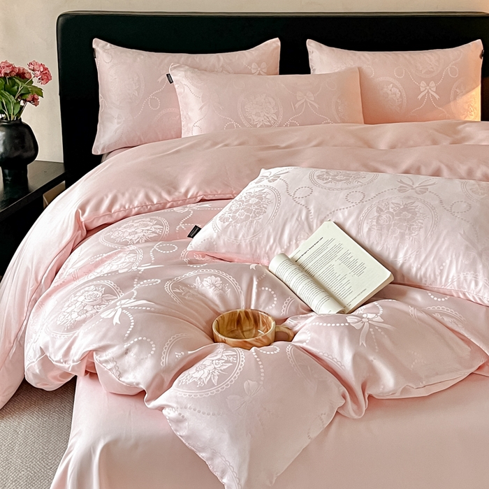 91家纺网 家纺一手货源 找家纺 （总）米彩家纺 2026新款A类水洗真丝天丝亮丝提花四件套